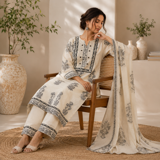 Ivory Noir Suit Set