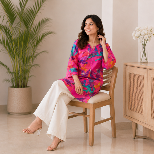Fuchsia Fleur Kurta