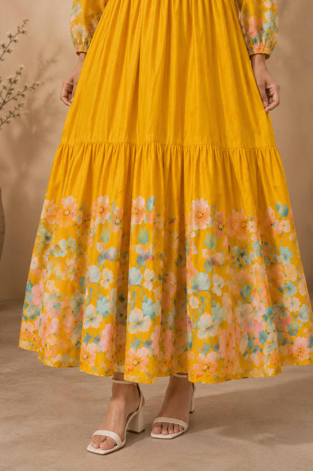 Marigold Bloom Maxi Dress