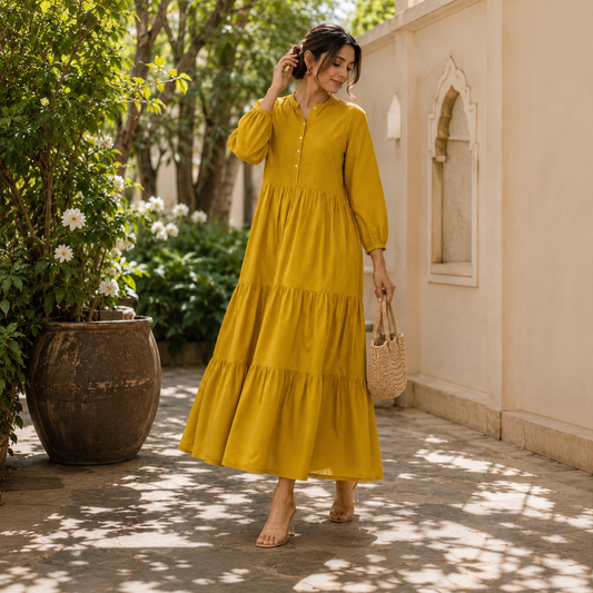 Saffron Whisper Maxi Dress