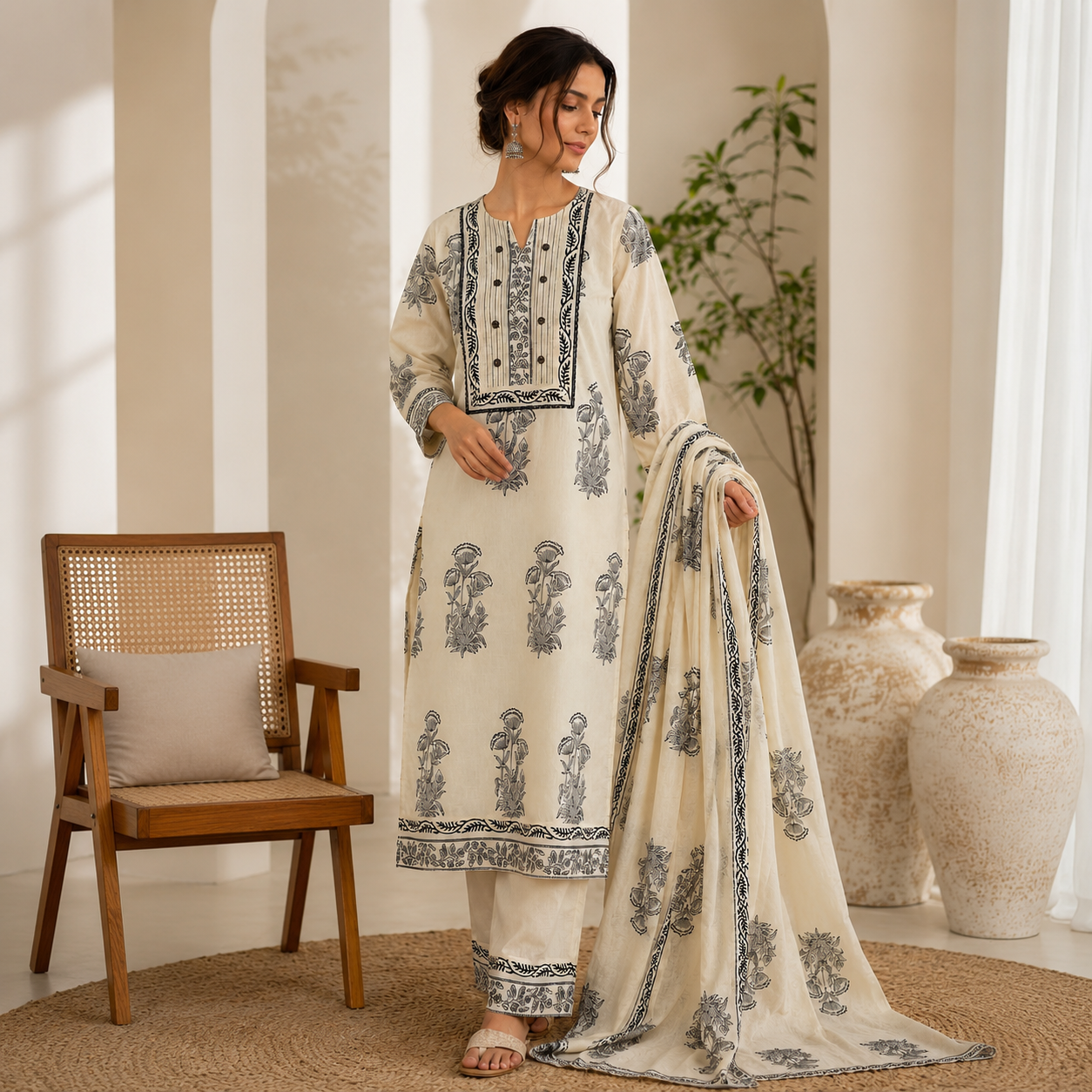 Ivory Noir Suit Set