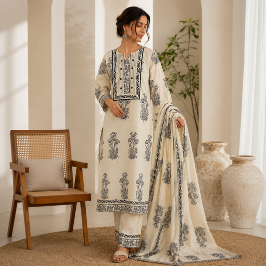 Ivory Noir Suit Set