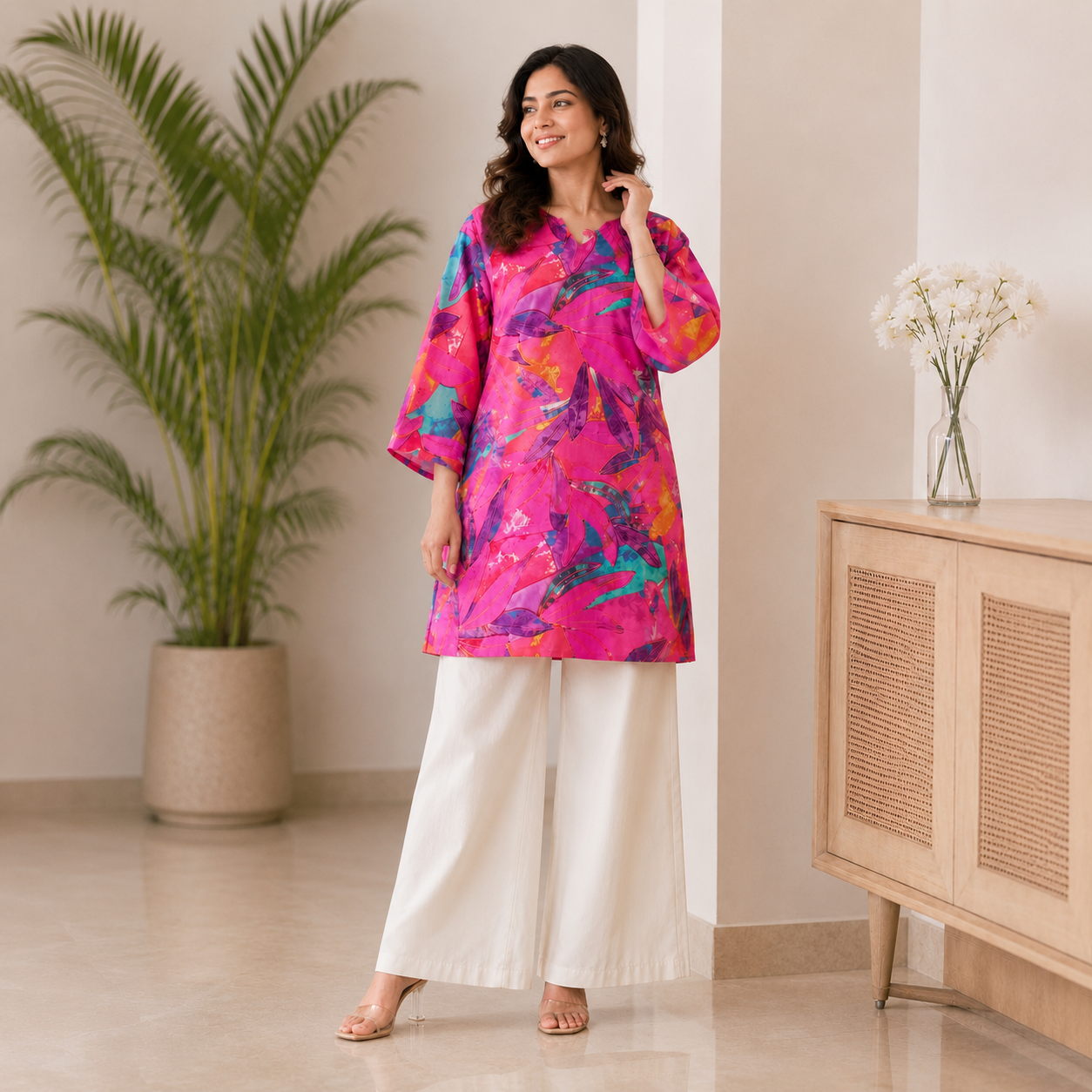 Fuchsia Fleur Kurta